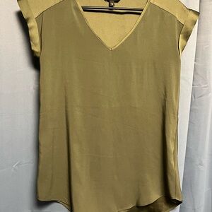 Express Sage Green V-Neck Blouse